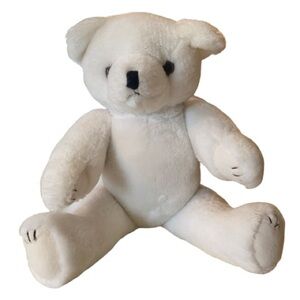 Vintage Wangs Intl Poseable Plush White Teddy Bear 14” Excellent Condition